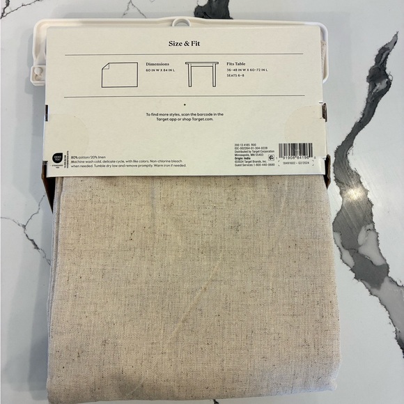 Threshold Rectangular Tablecloth - Tan - Picture 4 of 4